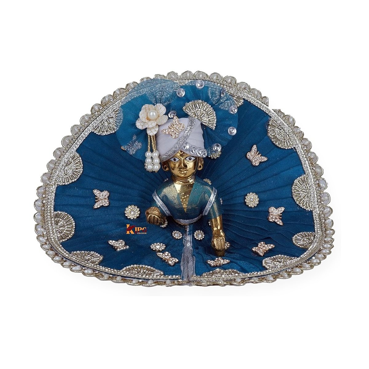 Royal Blue Silver Lace Poshak Set - Sanwariya Crafts - 1