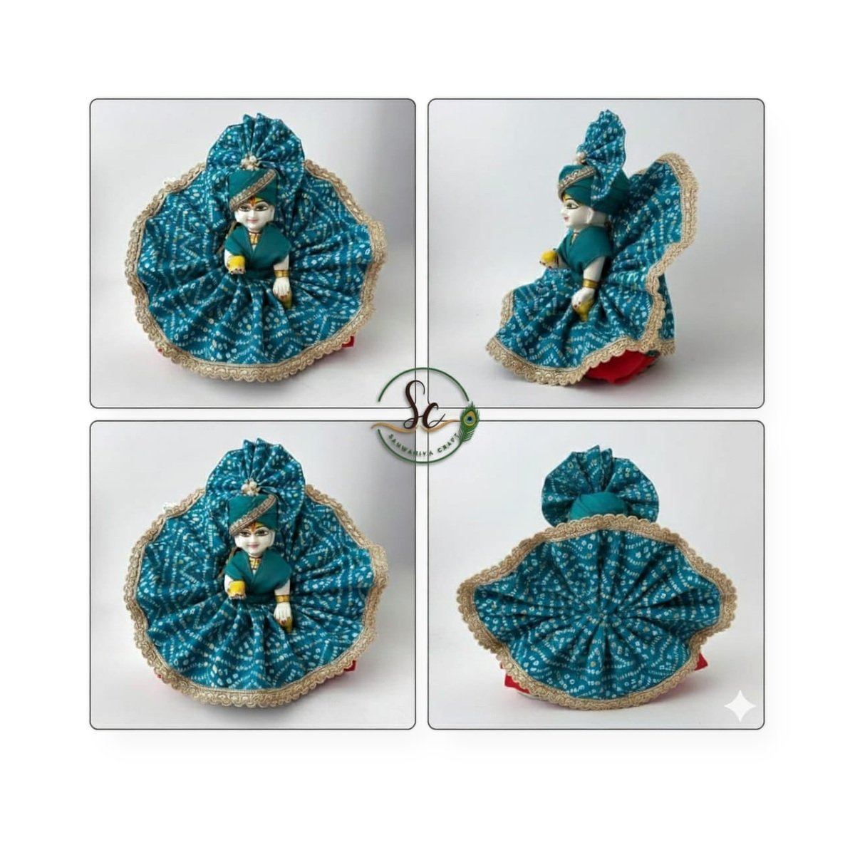Teal Dotted Set - Sanwariya Crafts - 2