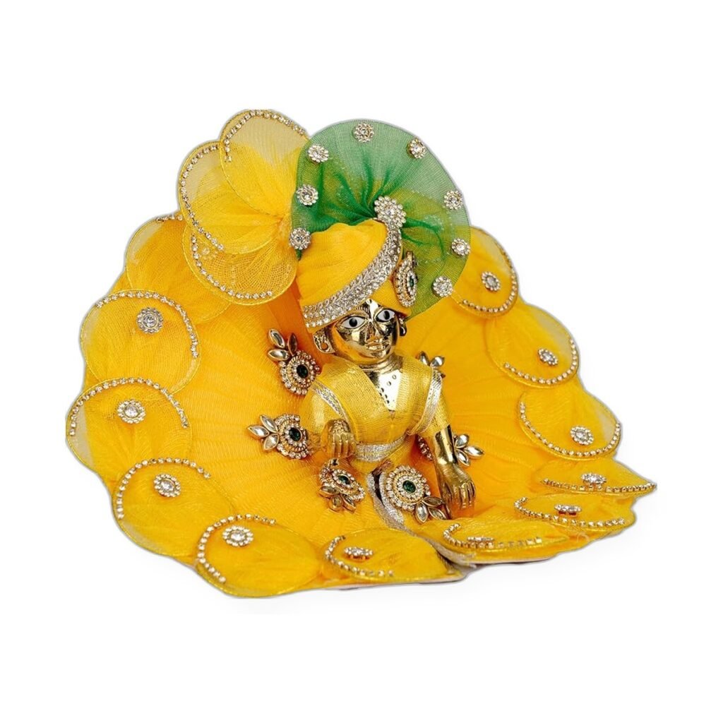 Yellow Green Turban Fan Poshak Set