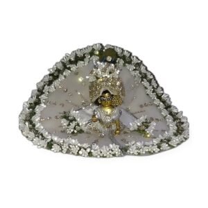 White Green Floral Fan Poshak Set