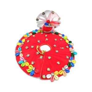 Red Multicolor Flower Border Poshak Set
