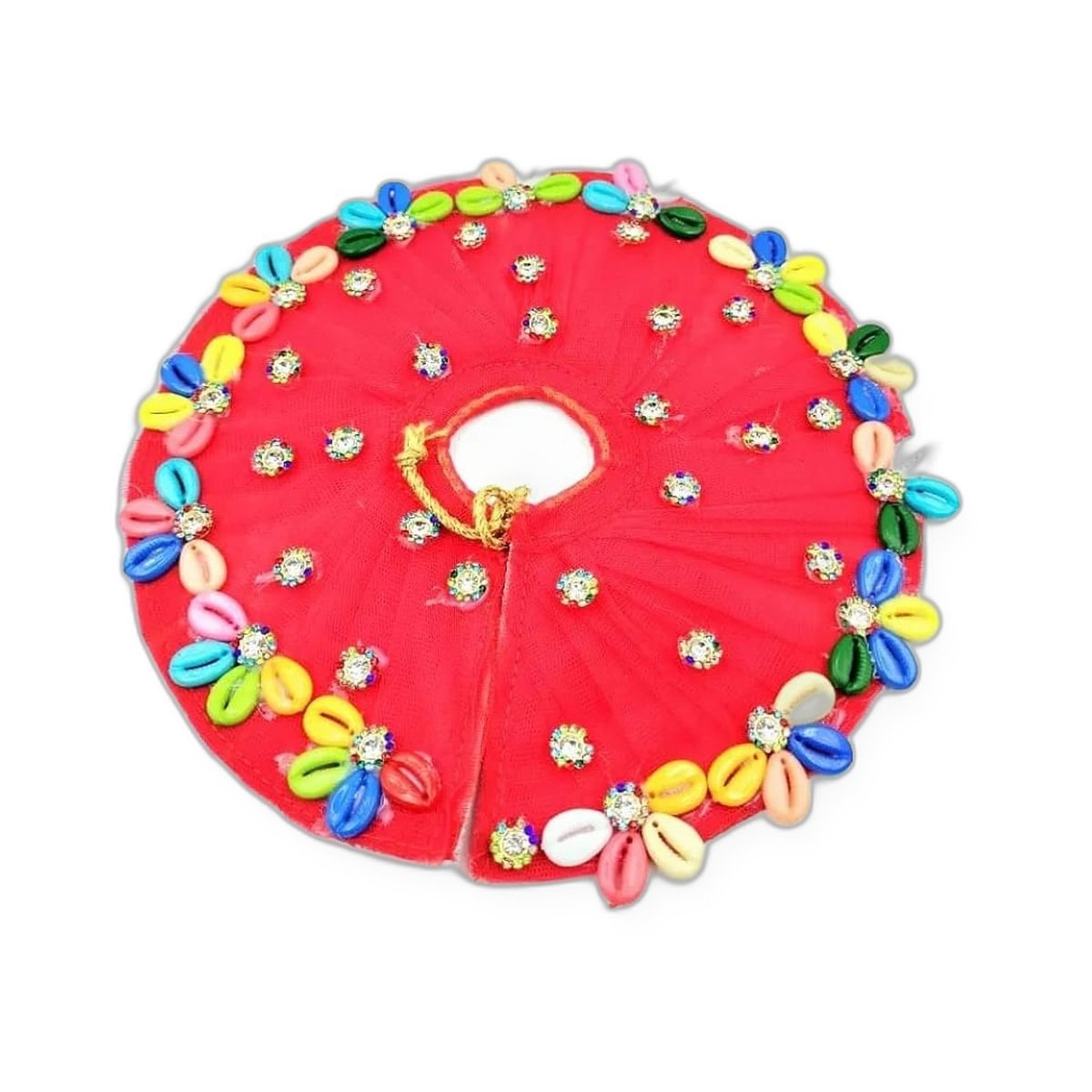 Red Multicolor Flower Border Poshak Set - Image 2