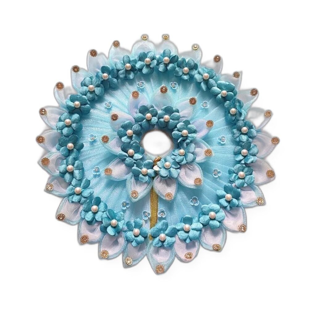 Light Blue Pearl Round Poshak Set