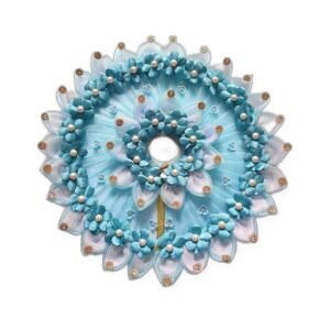 Light Blue Pearl Round Poshak Set