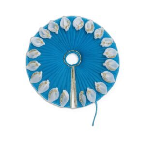 Blue Round White Petal Poshak Set