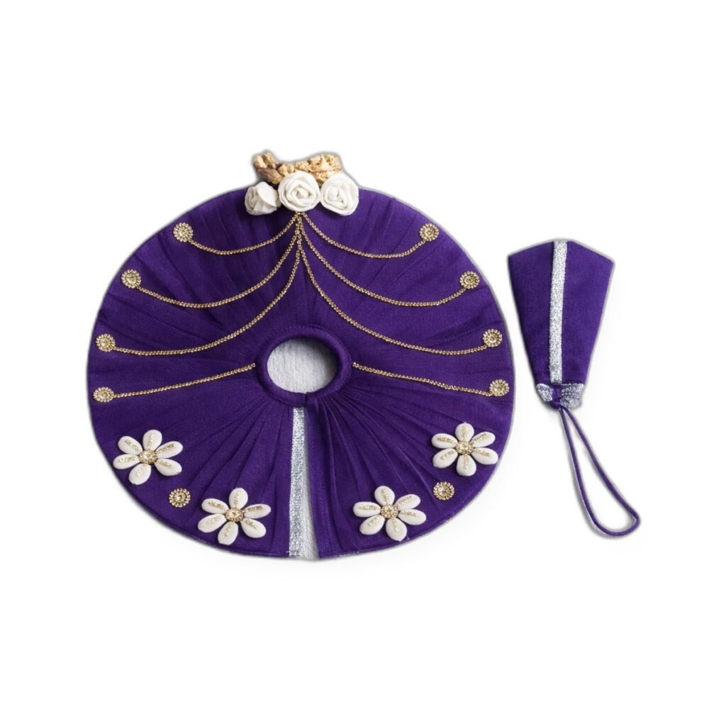 Purple White Flower Pendant Poshak Set