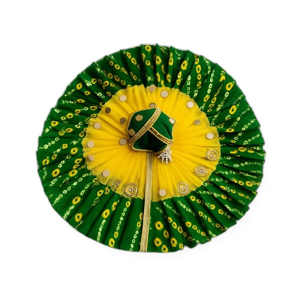 Green Yellow Radial Poshak Set