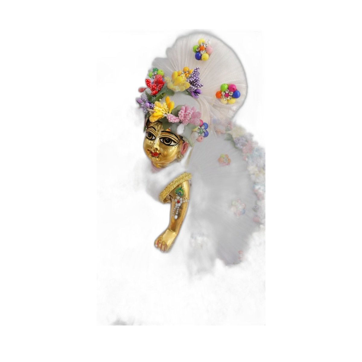 White Multicolor Floral Idol Poshak Set - Image 3