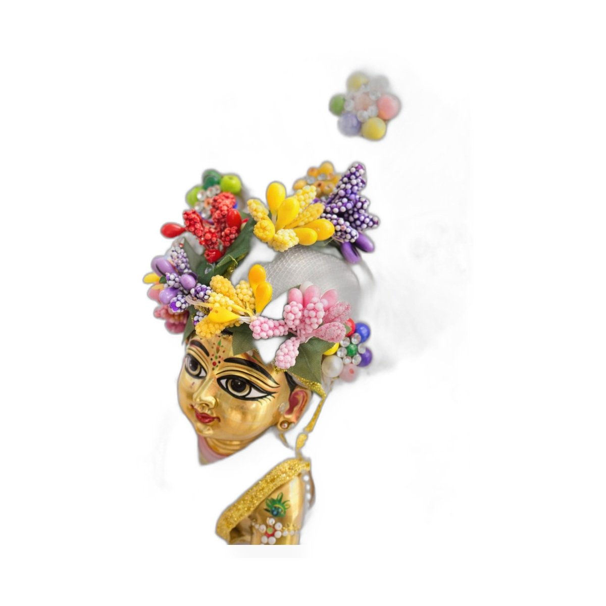 White Multicolor Floral Idol Poshak Set - Image 4